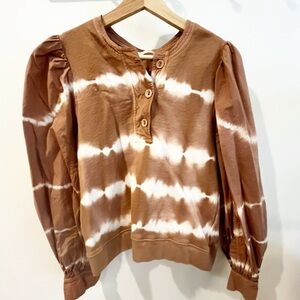 Ulla Johnson Women Brown Cotton Kyra Tie-Dye Pullover Sweater Size M